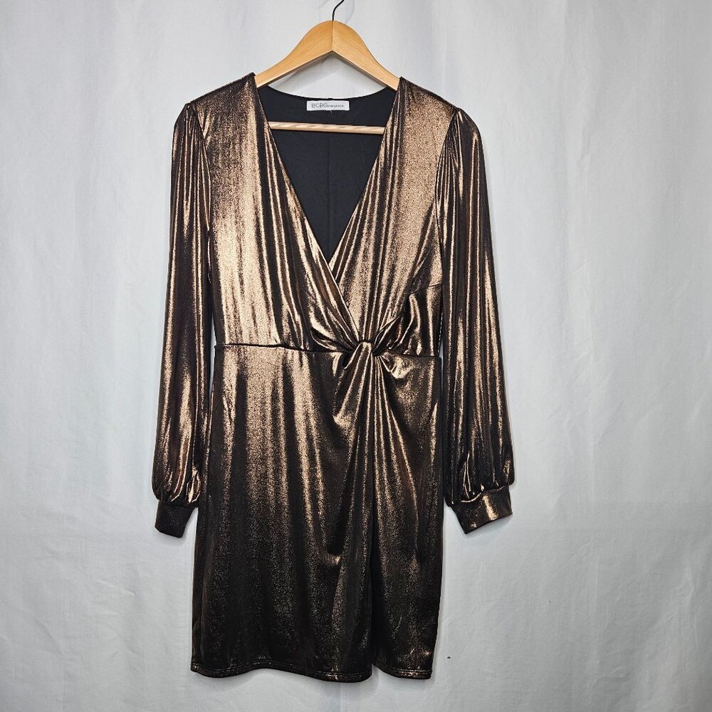 BCBGeneration Bronze Long Sleeve Cocktail Dress